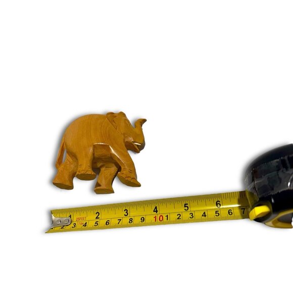 Vintage Hand Carved Wooden Elephant Trunk Up. RARE! Read Description. - Picture 8 of 8